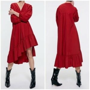 Red Asymmetrical Layered Dress 💃🏽